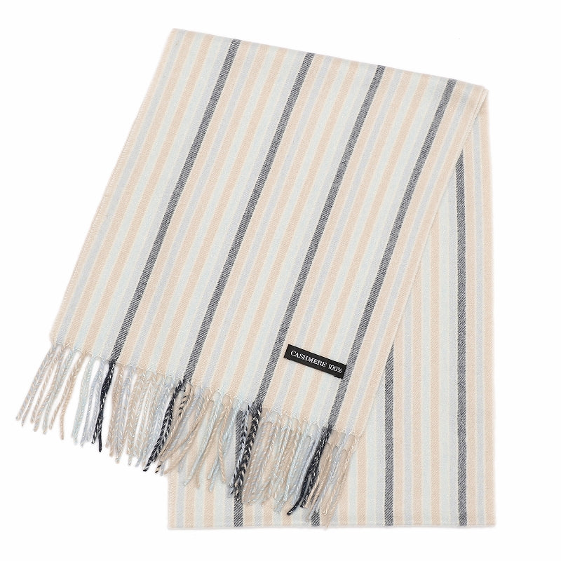 カシミヤ 100% ラメ ストライプ マフラー【アウトレット 在庫限り】<br>レディース メンズ カシミア カシミヤマフラー カシミアマフラー ストール ストライプ柄 秋冬 防寒 暖かい 通勤 通学 女性 男性 30代 40代 50代 60代 プレゼント ギフト 敬老の日 誕生日 クリスマス