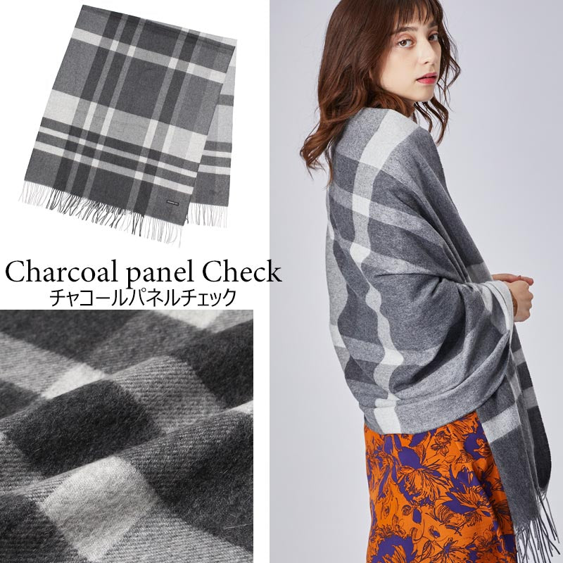カシミヤ 100% 大判 ストール チェック ブランケット【200cm×80cm】<br>カシミア 大判ストール 厚手 カシミヤストール カシミアストール レディース チェック柄 ショール ひざ掛け 秋冬 女性 妻 祖母 祖父 30代 40代 50代 60代 プレゼント 誕生日プレゼント 誕生日 クリスマス