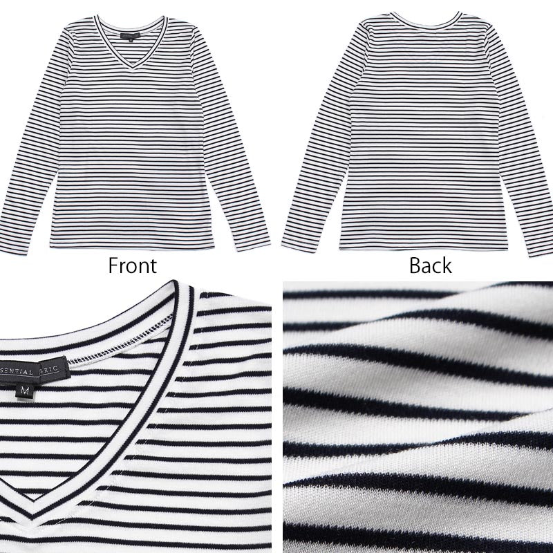 高機能 インナー ロンT【全6色】<br>Vネック Uネック 長袖 ロングtシャツ Tシャツ 無地 ボーダー UVカット 接触冷感 機能素材 レディース 女性 20代 30代 40代 定番 無地カットソー 無地ロンT 長袖Tシャツ シンプル ロンT 黒 白 グレー ルームウェア 春夏 秋冬 SS AW
