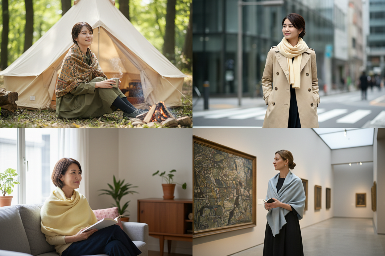 ベージュが多いのでうすい黄色とか水色を入れよう