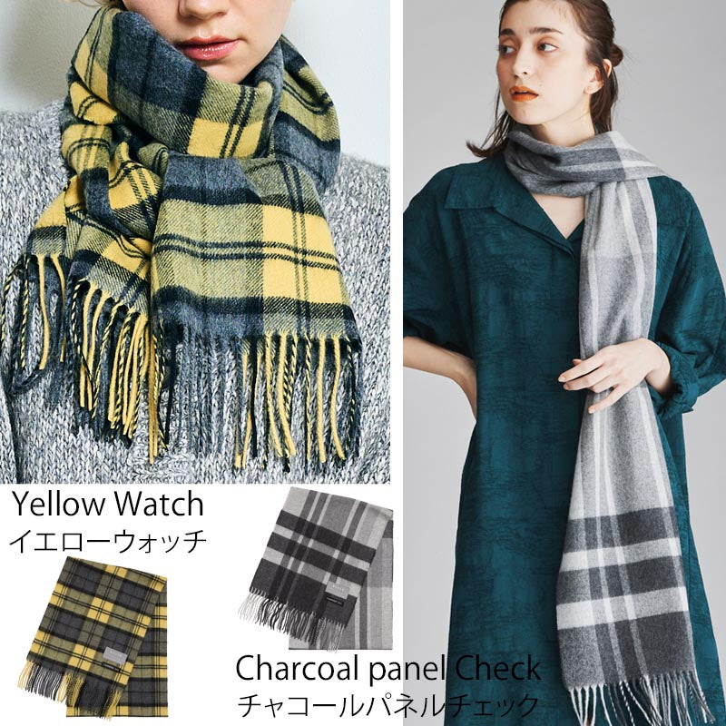 カシミヤ 100% チェック マフラー レディース メンズ チェックマフラー