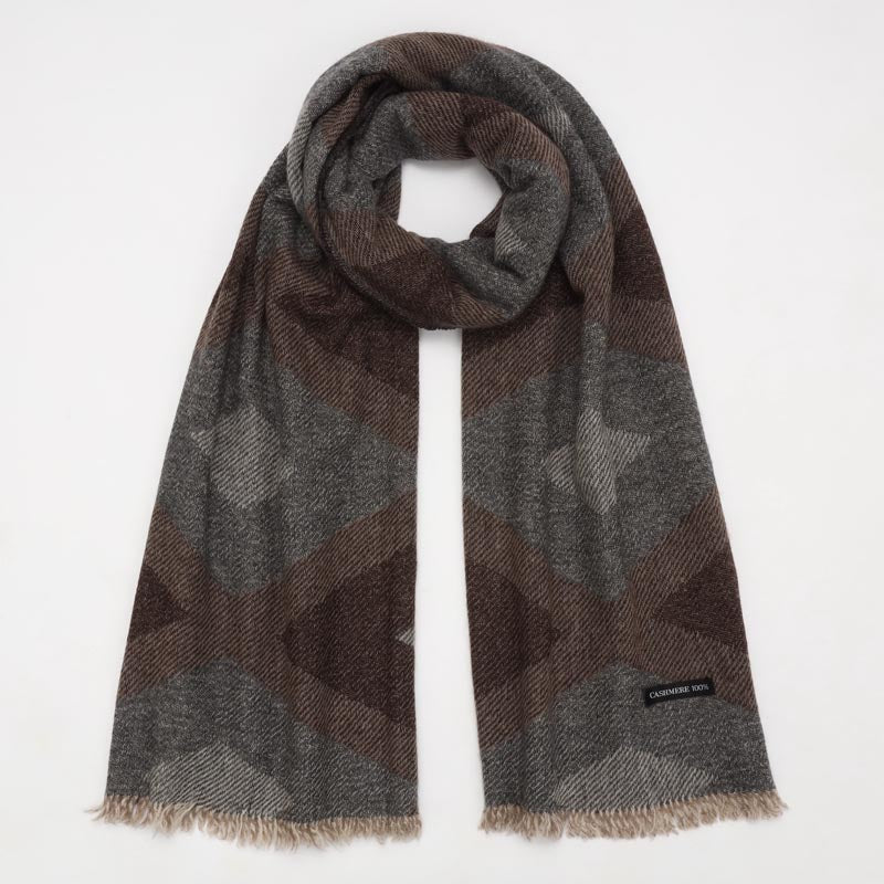 カシミヤ 100％ ジャガード ストール【アウトレット 在庫限り】<br>レディース メンズ カシミア カシミヤストール カシミアストール カシミヤマフラー マフラー 幾何学柄 秋冬 防寒 暖かい 通勤 通学 女性 男性 20代 30代 40代 50代 60代 70代 プレゼント 誕生日 クリスマス