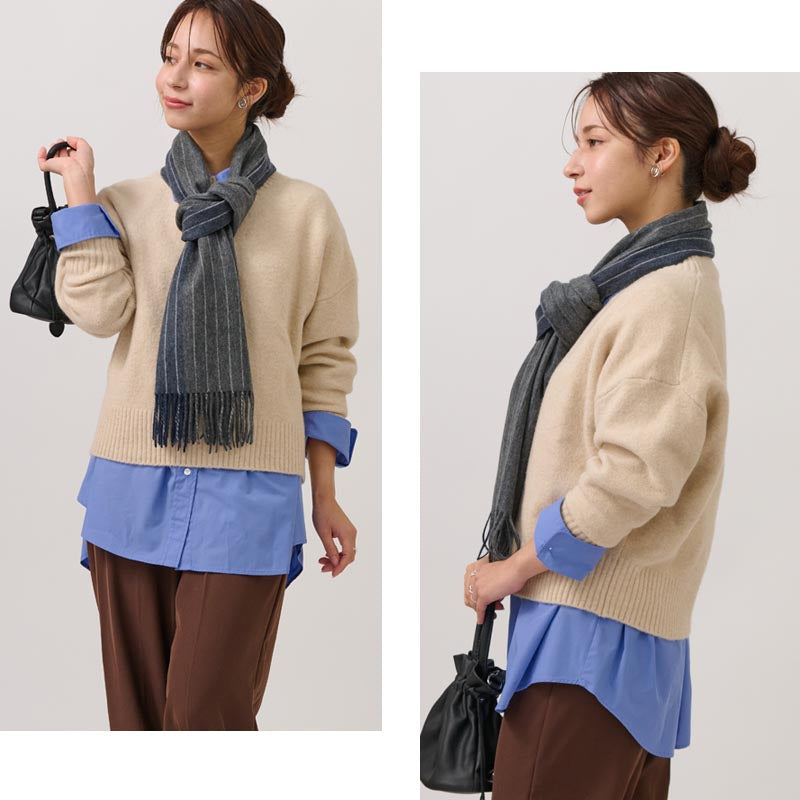 カシミヤ 100% グラデーションボーダーリバーシブル マフラー メンズ レディース カシミア カシミヤマフラー カシミアマフラー リバーシブルマフラー メンズマフラー 無地 秋冬 冬 男性 女性 彼氏 夫 妻 祖父 30代 40代 50代 60代 通勤 ビジネス プレゼント クリスマス