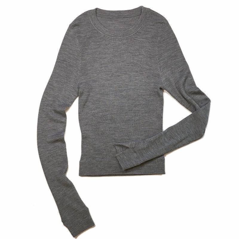 ウール シルク カシミヤ インナー リブ ニット【レディース】 長袖 ストレッチ インナーニット リラックスウェア 部屋着 重ね着 シンプル カシミア 無地 薄手 秋冬 女性 妻 ママ 彼女 20代 30代 40代 50代 プレゼント 誕生日プレゼント クリスマス